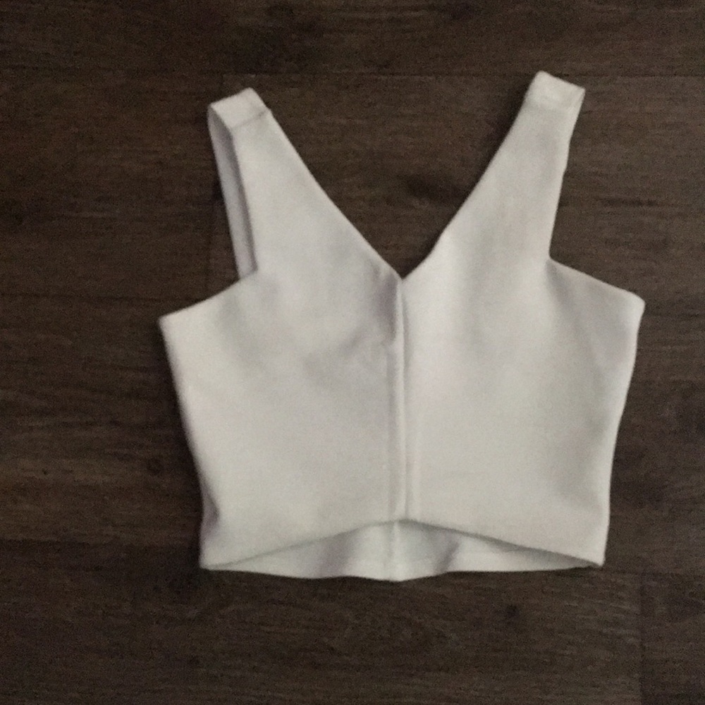 Vintage festival cropped white tank